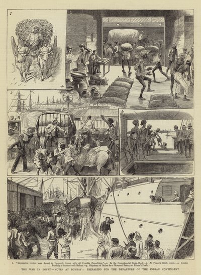 エジプト戦争、ボンベイでのメモ、インディアン派遣団の出発の準備 作： William Ralston